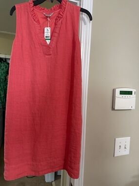 Tommy Bahama Coral Sleeveless Linen Shift Dress